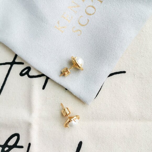 Alicia Bonnie - Earrings The Real Me gold Pearl $58 - Picture 3 of 3